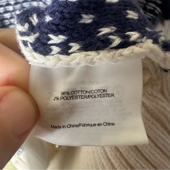 Tory Burch Alarice V Neck Cotton Sweater Size Large - Picture 6 of 8